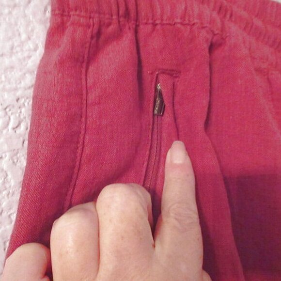 Athleta Retreat Linen Wide Leg Pants Size 12 P Pull On Pockets High Beach Resort - Picture 4 of 12